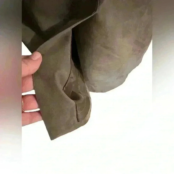 Vintage Ciao Ltd Plaid Sweater Gray Taupe Suede Dress Jacket 2 Piece Set Size 4 - Picture 8 of 16